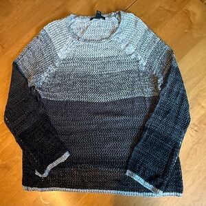Kenneth Cole Open-Knit Sweater - Gray/Black